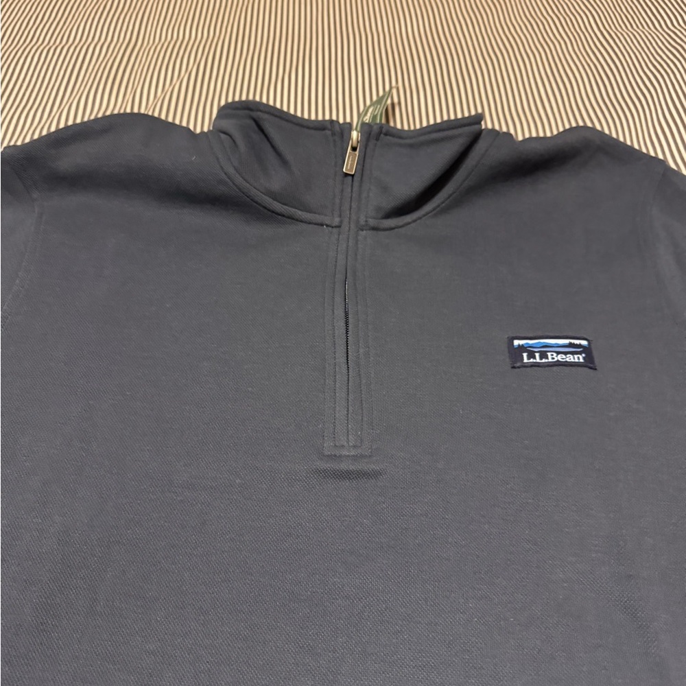 L.L. Bean Carbon Navy Quarter-Zip Pullover